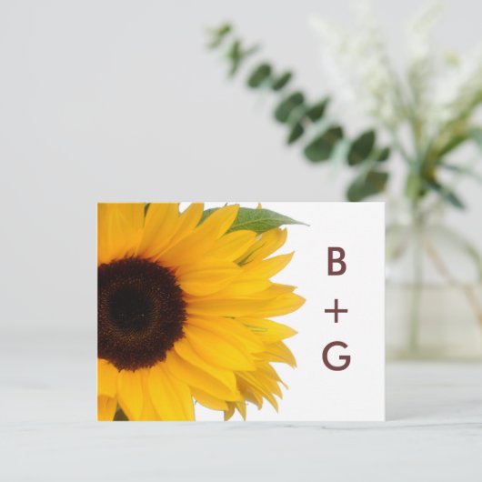 Sonnenblume Save the Date Postkarte (Stehend Vorderseite)