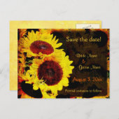 Sonnenblume Save the Date Postkarte (Vorne/Hinten)