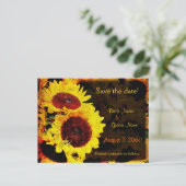 Sonnenblume Save the Date Postkarte (Stehend Vorderseite)