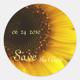 Sonnenblume Save the Date Runder Aufkleber