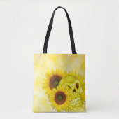Sonnenblume-Schädel-Tasche Tasche (Vorderseite)