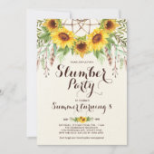 Sonnenblume-Schlummer-Party Boho Einladung (Vorderseite)