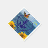 Sonnenblume Schmetterling Anchor Papier Napkins Serviette (Ecke)