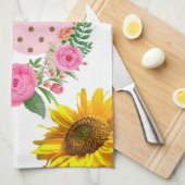 Sonnenblume Schmetterling Elephant Blumenküche Han Geschirrtuch (Viertel Falte)