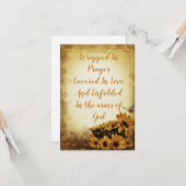 Sonnenblume Schmetterling Flat Grußkarte Sprichwor Karte (Vorderseite/Rückseite Beispiel)