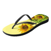 Sonnenblume Schmetterling Gelbe Flip Flops Badesandalen (Schrägansicht)