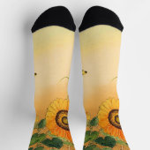 SONNENBLUME, SCHMETTERLING, GRÜNE BLÄTTER Japanisc Socken (Oben)