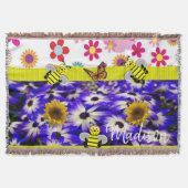 Sonnenblume Schmetterling Keule Blanket Decke (Vorderseite)