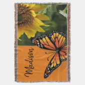 Sonnenblume Schmetterling Keule Blanket Decke (Vorderseite Vertikal)