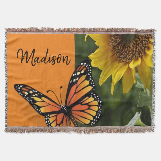 Sonnenblume Schmetterling Keule Blanket Decke (Vorderseite)