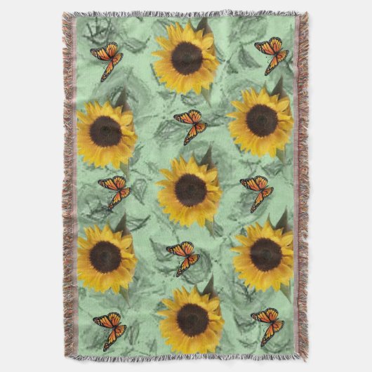 Sonnenblume Schmetterling Keule Blanket Decke (Vorderseite Vertikal)
