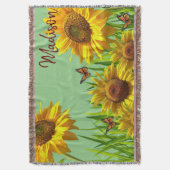 Sonnenblume Schmetterling Keule Blanket Decke (Vorderseite Vertikal)