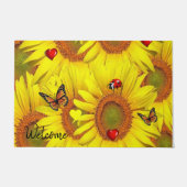 Sonnenblume Schmetterling Lady Bug Door Mat Fußmatte (Vorderseite)