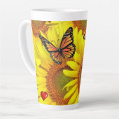 Sonnenblume Schmetterling Lady Bug Latte Tasse (Linke Ecke)