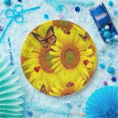 Sonnenblume Schmetterling Lady BugPaper Teller (Party)