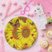 Sonnenblume Schmetterling Lady BugPaper Teller (Party)