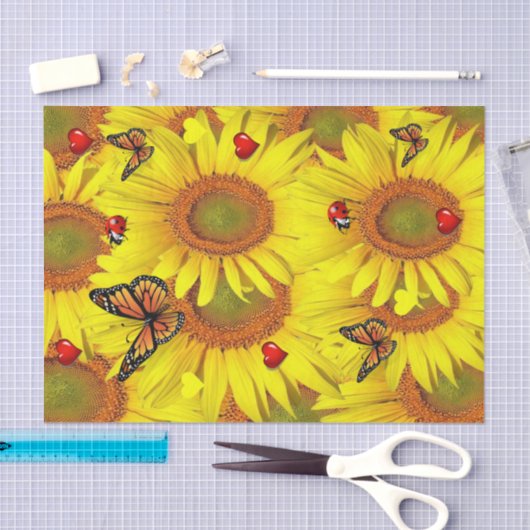 Sonnenblume Schmetterling Ladybug Tissue Paper Seidenpapier (Handwerk)