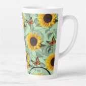 Sonnenblume Schmetterling Latte Tasse (Rechts)