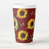 Sonnenblume Schmetterling Latte Tasse (Vorderseite)