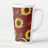 Sonnenblume Schmetterling Latte Tasse (Rechts)