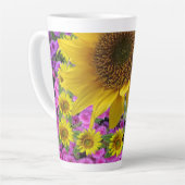 Sonnenblume Schmetterling Latte Tasse (Linke Ecke)
