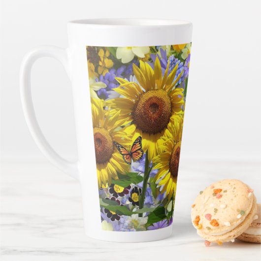 Sonnenblume Schmetterling Latte Tasse (Beispiel)