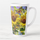 Sonnenblume Schmetterling Latte Tasse (Rechts)