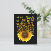 Sonnenblume Schmetterlinge Frauen Mädchen Blütensc Postkarte (Stehend Vorderseite)