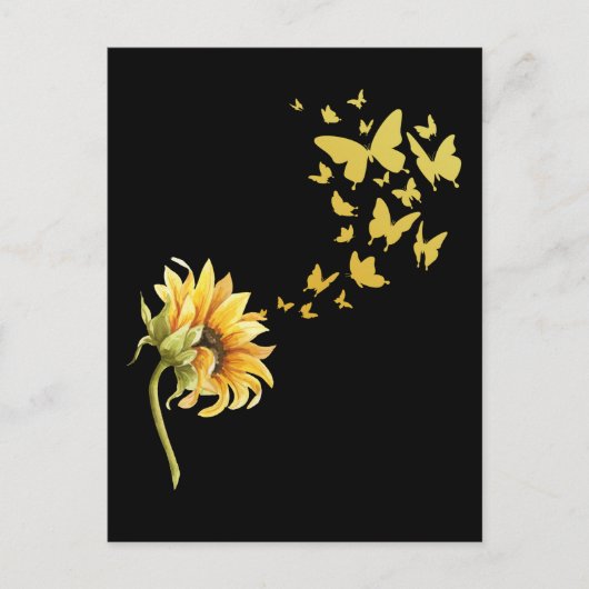 Sonnenblume Schmetterlinge Positivität Schmetterli Postkarte (Vorderseite)