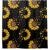 Sonnenblume Schmetterlingsdusche Vorhang (Vorderseite)