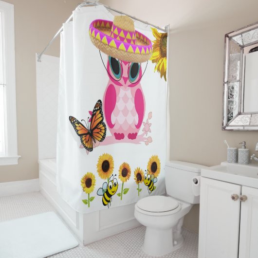 Sonnenblume Schmetterlingshuhn Hummelkugel Duschvo Duschvorhang (Beispiel)