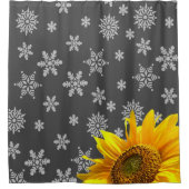 Sonnenblume Schneeflocken Duschvorhang (Vorderseite)