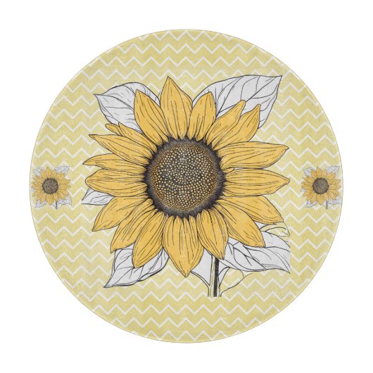 "Sonnenblume" Schneidebrett (Vorderseite)