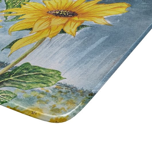 Sonnenblume Schneidebrett (Ecke)