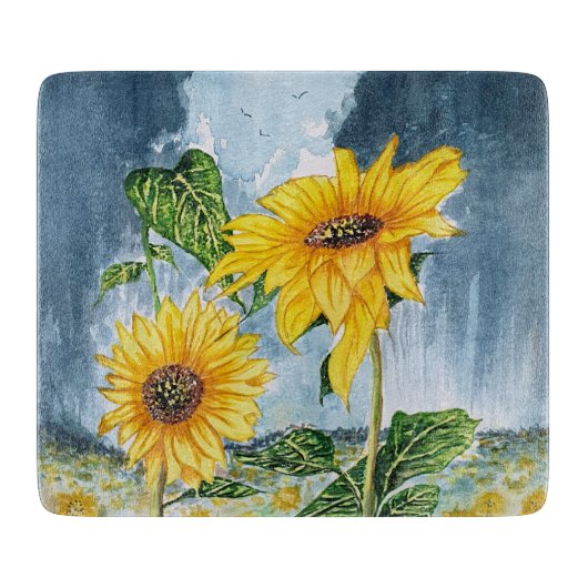 Sonnenblume Schneidebrett (Vorderseite)