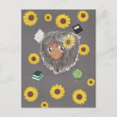 Sonnenblume Scholar Hinata (Chibi mit/ Collage Bac Postkarte (Vorderseite)