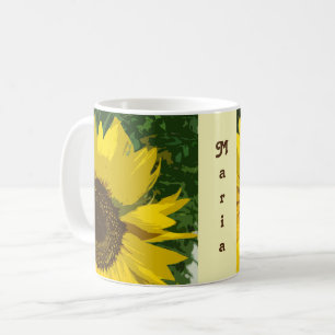 Sonnenblume Schöne helle gelbe künstlerische Blüte Kaffeetasse