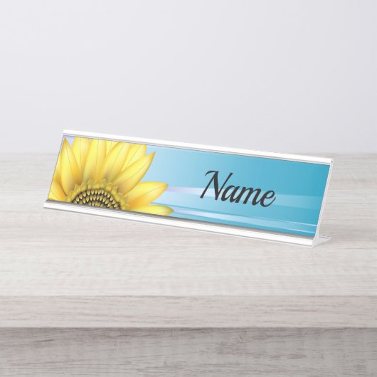 Sonnenblume Schreibtischnamensplakette (Vorderseite )