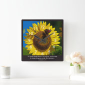 Sonnenblume-Schrift Quadratische Wanduhr (Zuhause)