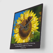 Sonnenblume-Schrift Quadratische Wanduhr (Winkel)