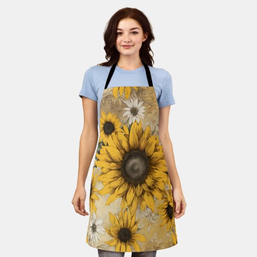 Sonnenblume Schürze (Getragen)