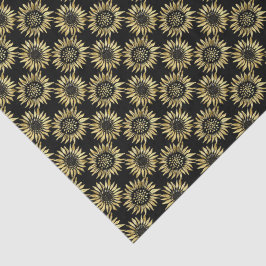 Sonnenblume Schwarz & Gold Gothic Seidenpapier