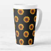 Sonnenblume Schwarz Latte Tasse (Rechte Ecke)