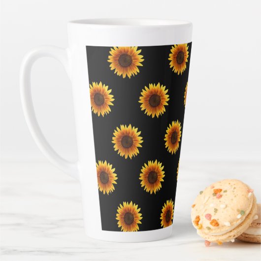 Sonnenblume Schwarz Latte Tasse (Beispiel)