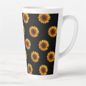 Sonnenblume Schwarz Latte Tasse (Rechts)