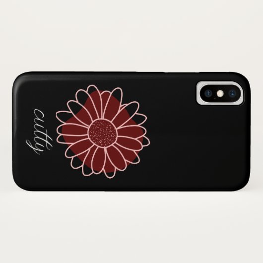 Sonnenblume Schwarz Rosa & Braun Case-Mate iPhone Hülle (Rückseite (Horizontal))