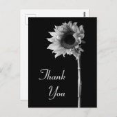 Sonnenblume Schwarz-Weiß-Fotografie Danke Postkarte (Vorne/Hinten)
