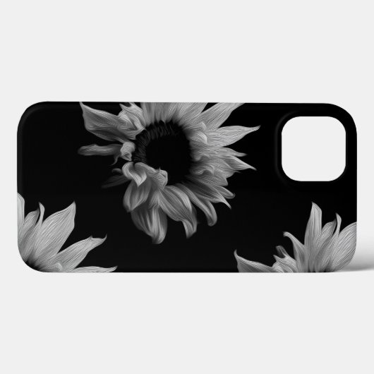 Sonnenblume - Schwarz-Weiß-Kunstfotografie Case-Mate iPhone Hülle (Rückseite (Horizontal))