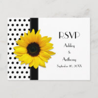 Sonnenblume Schwarz-weiß Polka Dot UAWG Postkarte