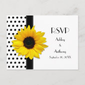Sonnenblume Schwarz-weiß Polka Dot UAWG Postkarte (Vorderseite)
